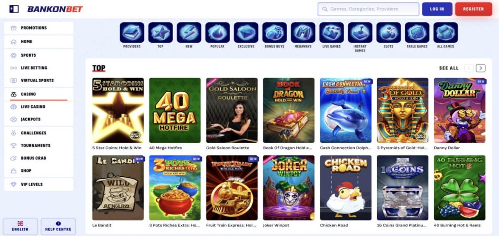 Bankonbet casino games