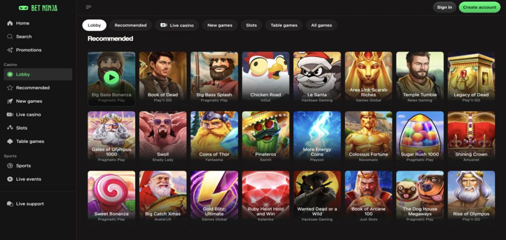 BetNinja games