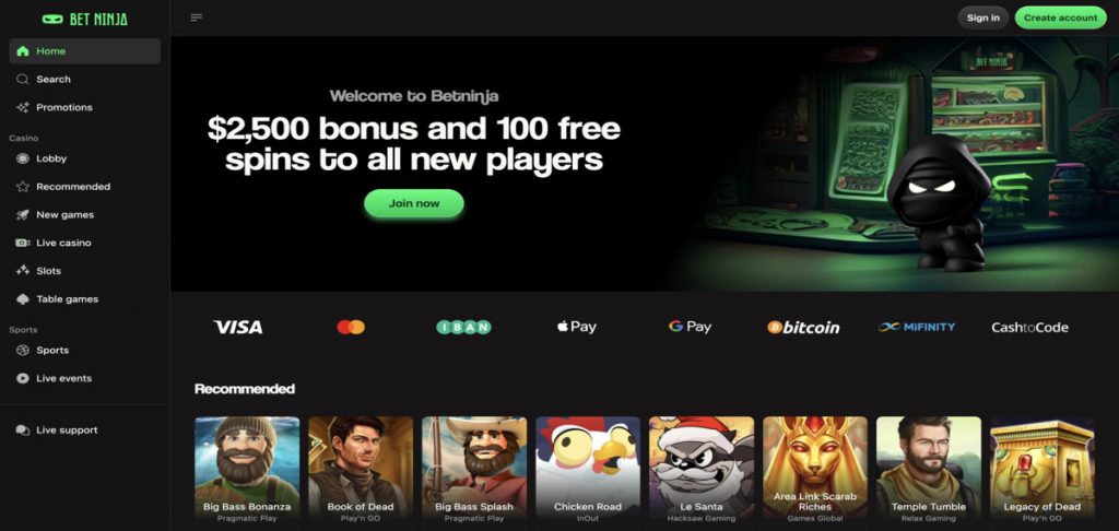 BetNinja home