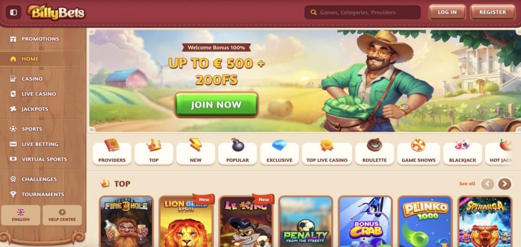 BillyBets-home