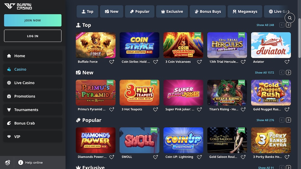BuranCasino games