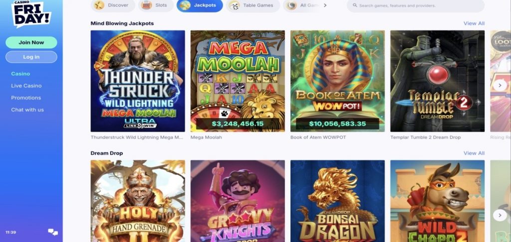 CasinoFriday Jackpots