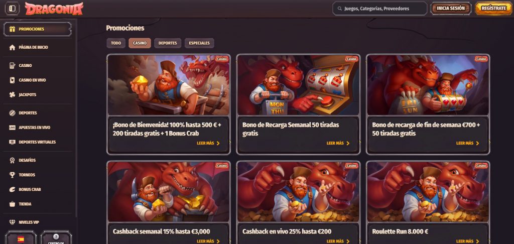 dragonia casino promotions list