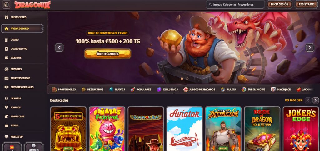 dragonia casino homepage