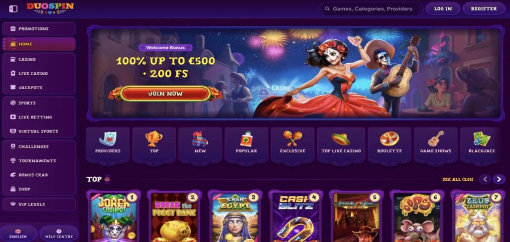 DuoSpin Casino home