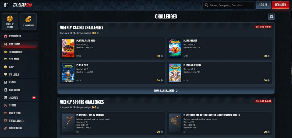 glorion-casino-challenges