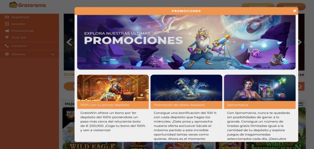 gratorama casino bonos
