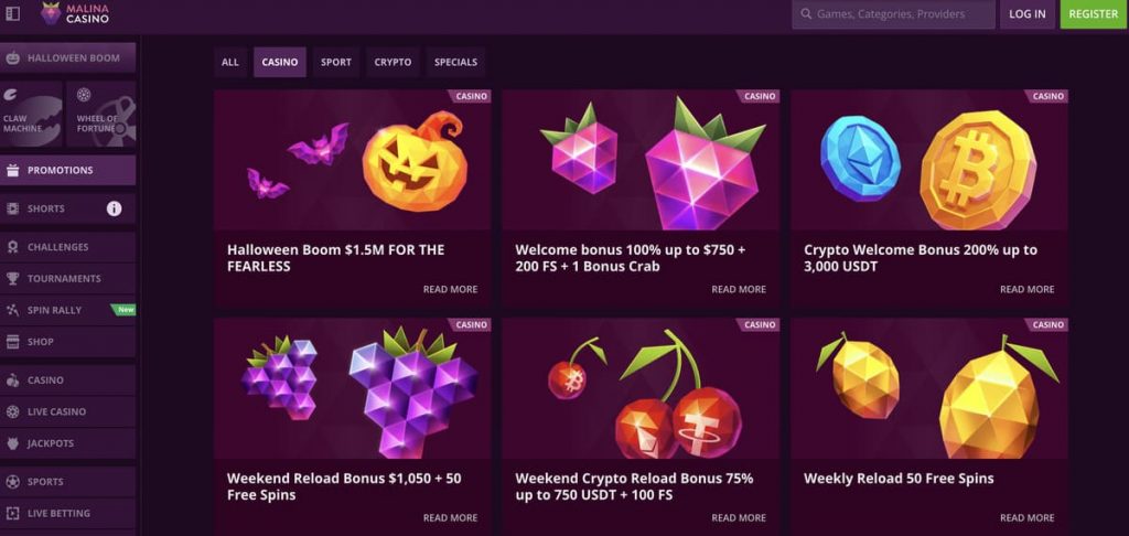 malina casino promotions