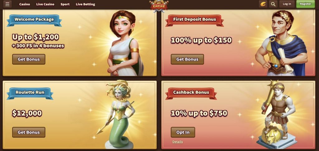 myempire welcome bonus