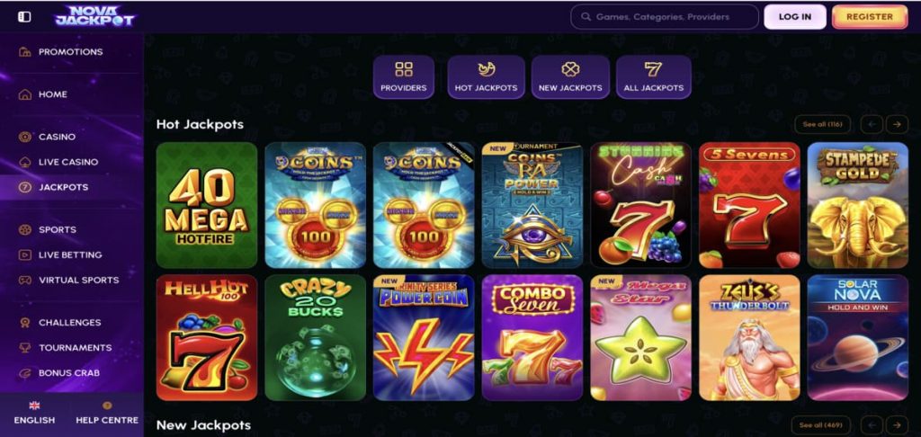 NovaJackpot Casino games