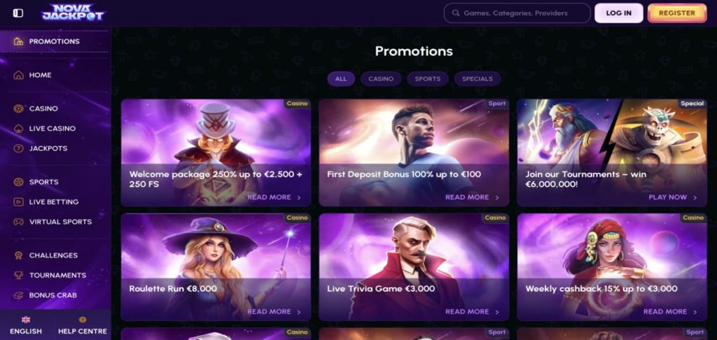 NovaJackpot Casino promo