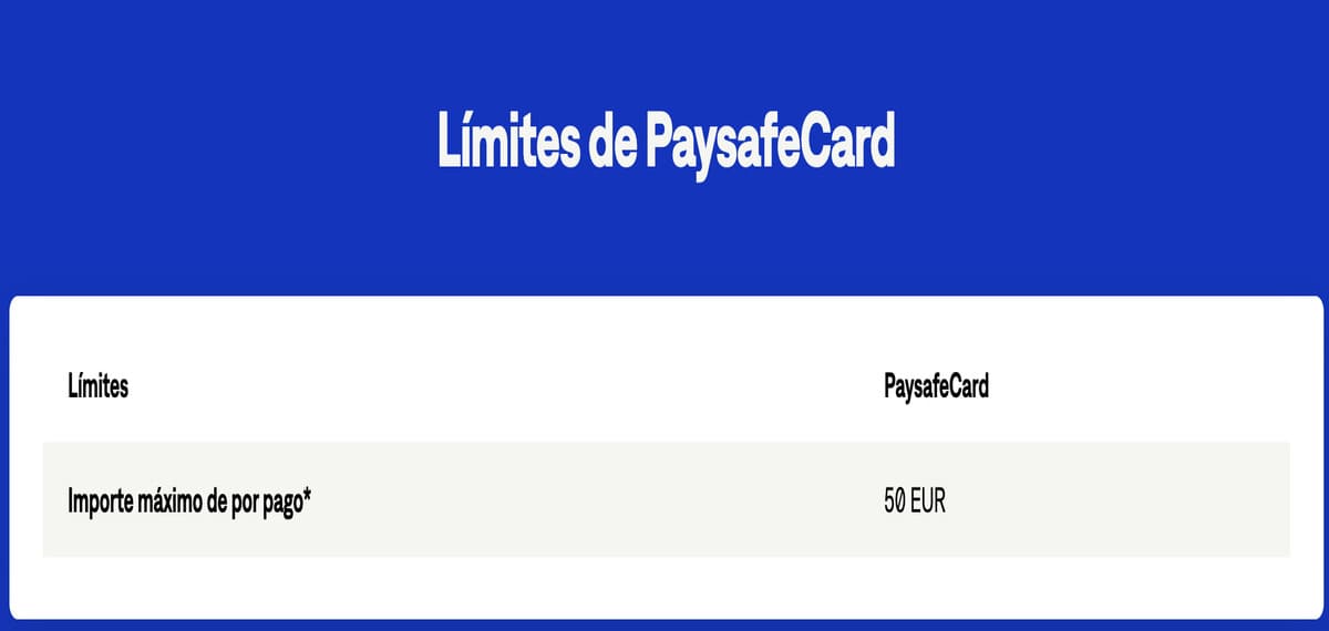 paysafecard limites