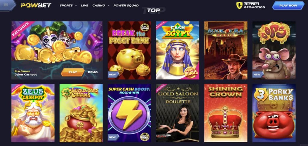 Powbet Casino games