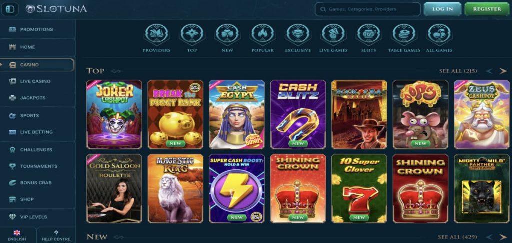 Slotuna Casino games