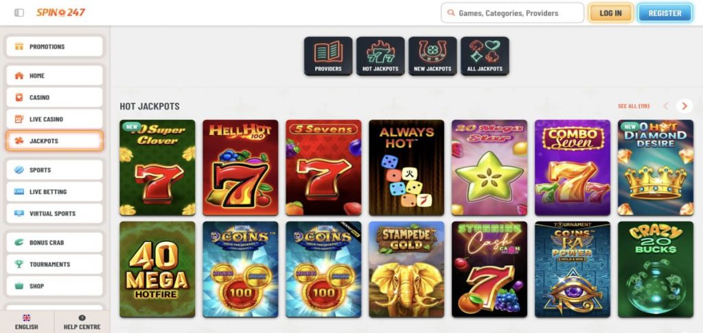 Spin247 Casino games