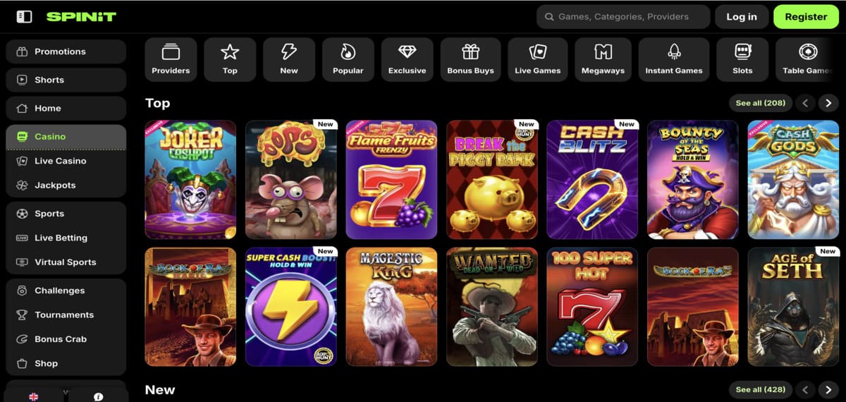 Spinit Casino games