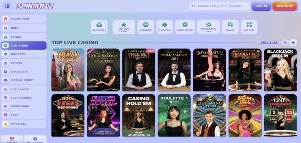 SpinRollz Casino games