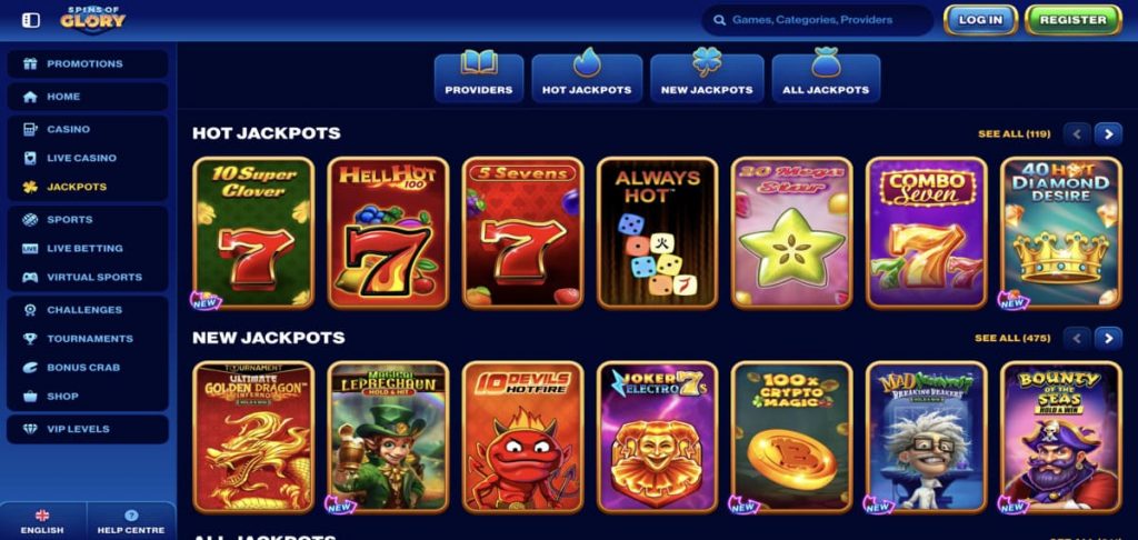 Spins of Glory Casino games