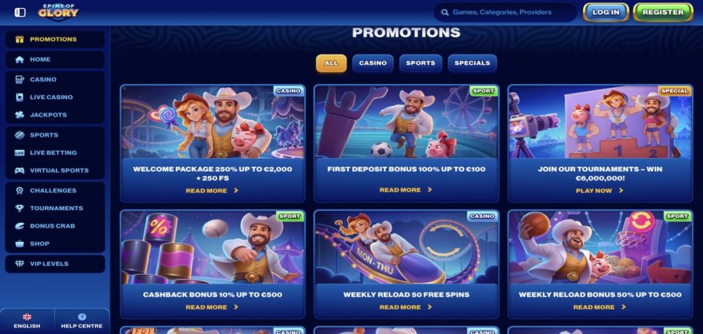 Spins of Glory Casino promo