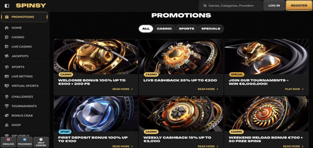 Spinsy casino promo