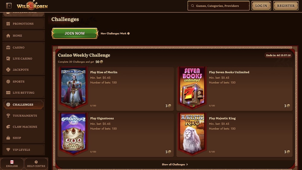 WildRobin challenges