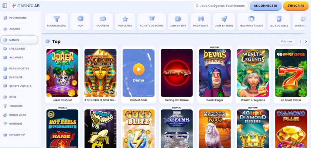 jeux de Casinolab