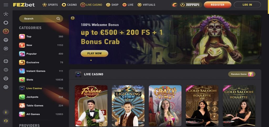 Fezbet casino home