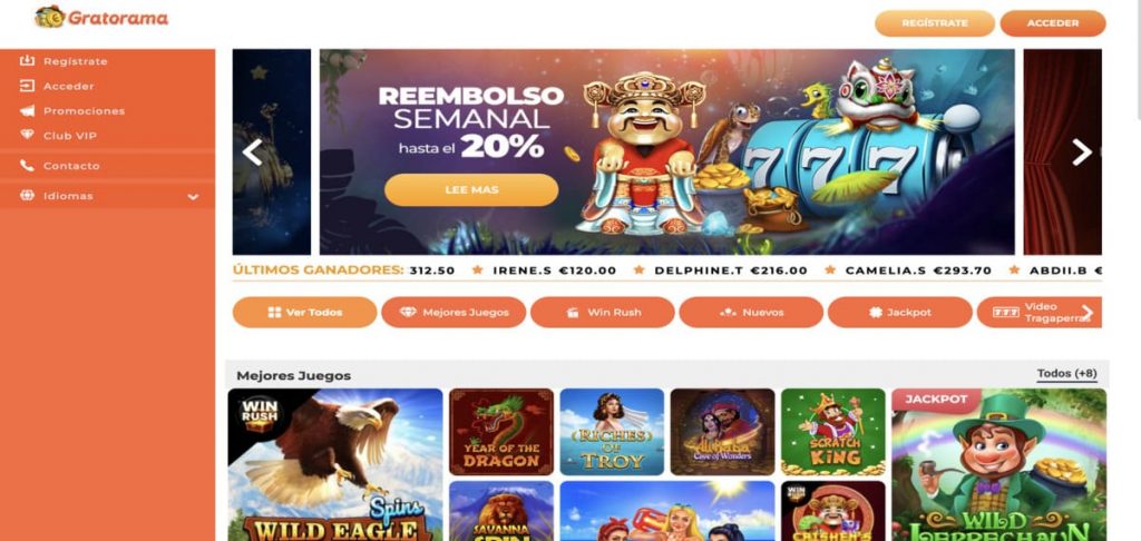 Gratorama Casino home