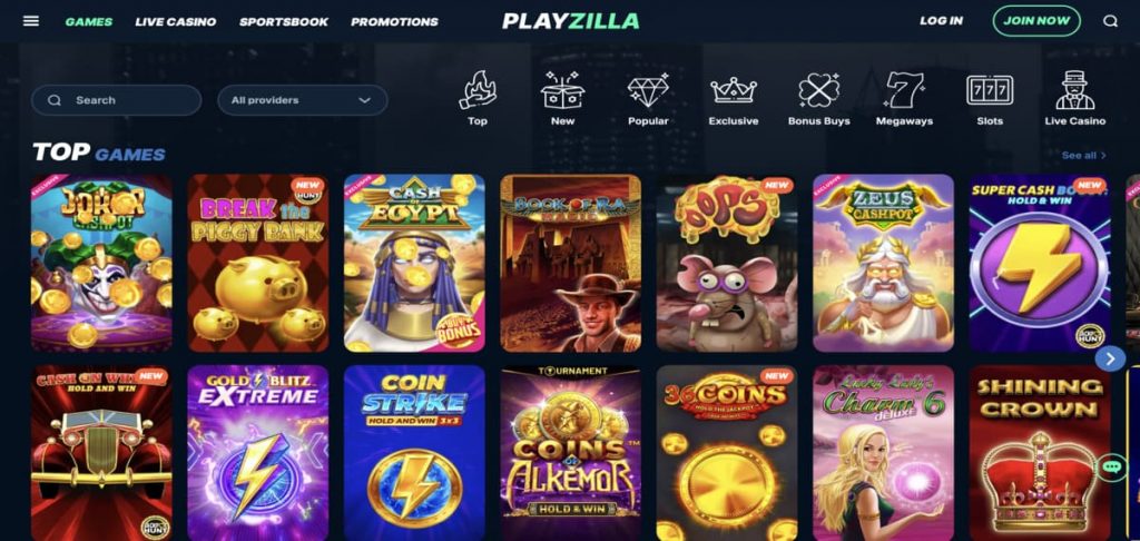 Playzilla Casino games