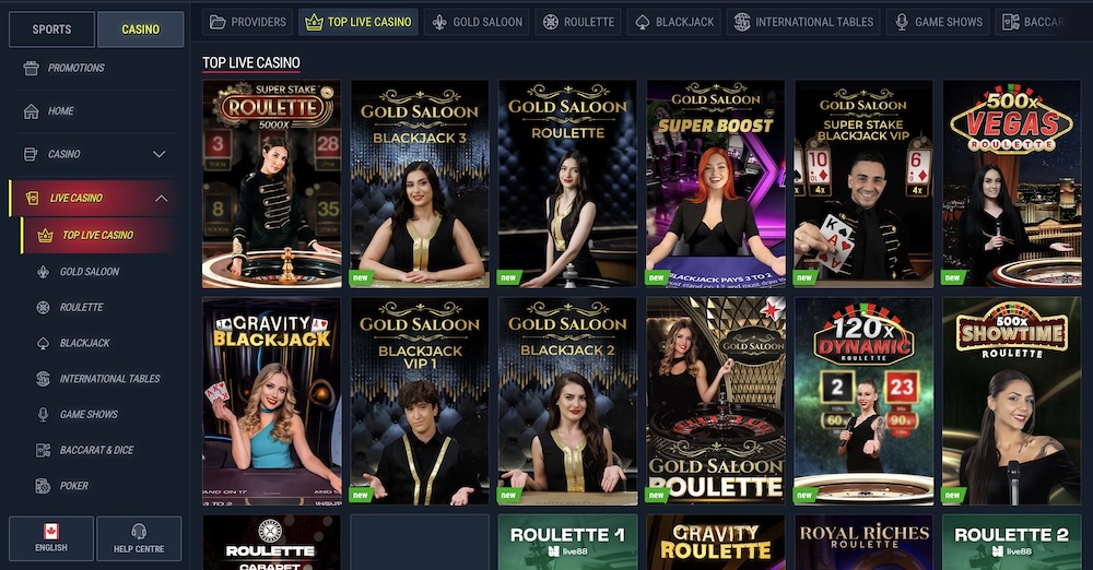 Rabona live casino