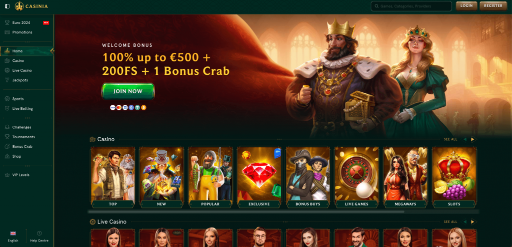 casinia homepage