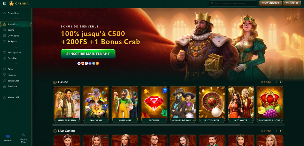 casinia homepage fr