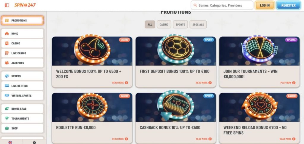 Spin247 Casino promo