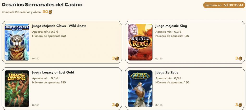 vinil casino desafios