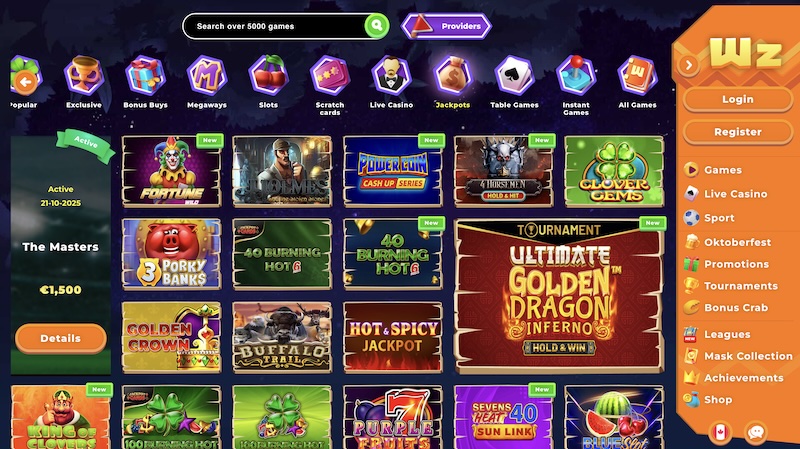 Wazamba jackpots