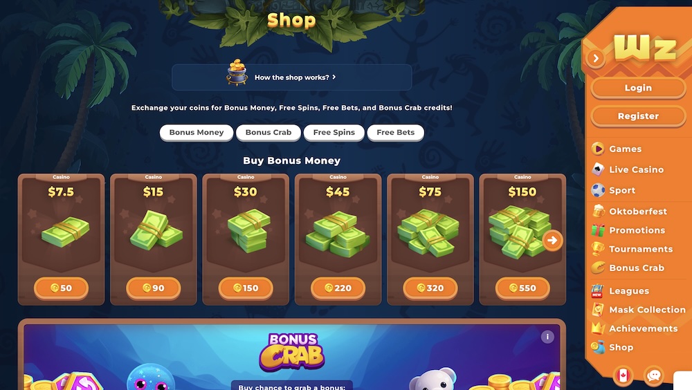Wazamba shop